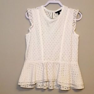 Banana Republic white eyelet top